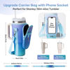 Picture of linmaya Water Bottle Carrier Bag with Phone Pocket for Stanley Cup 30oz,Insulated Neoprene Water Bottle Holder Cross-boday Bag with Adjustable Shoulder & Handheld Strap Stanley Cup Accessories