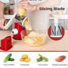 Picture of X Home Rotary Cheese Grater for Kitchen, Shredder with 3 Interchangeable Blades, Rotary Grater with Handle and Strong Suction Base, for Vegetables, Fruit, Nuts, Easy to Use and Clean, Red