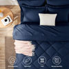 Picture of CozyLux King Comforter Set with Sheets 7 Pieces Bed in a Bag Navy Blue All Season Bedding Sets with Comforter, Pillow Shams, Flat Sheet, Fitted Sheet and Pillowcases