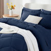 Picture of CozyLux King Comforter Set with Sheets 7 Pieces Bed in a Bag Navy Blue All Season Bedding Sets with Comforter, Pillow Shams, Flat Sheet, Fitted Sheet and Pillowcases