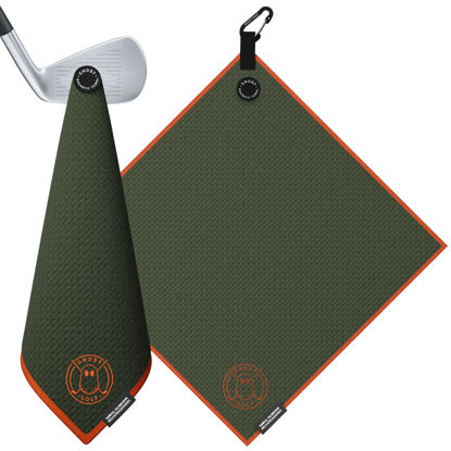 Picture of Ghost Golf Magnetic Towel (Greenside) - Premium Ultra-Absorbent Microfiber Golf Towel with Magnet for Golf Carts or Clubs - 18" x 18" Golfing Gear - Waffle Weave Pattern (Green)