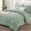 Picture of CozyLux Full Comforter Set with Sheets 7 Pieces Bed in a Bag Sage Green All Season Bedding Sets with Comforter, Pillow Shams, Flat Sheet, Fitted Sheet and Pillowcases