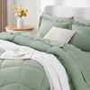 Picture of CozyLux Full Comforter Set with Sheets 7 Pieces Bed in a Bag Sage Green All Season Bedding Sets with Comforter, Pillow Shams, Flat Sheet, Fitted Sheet and Pillowcases