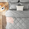 Picture of CozyLux Queen Bed in a Bag 7-Pieces Comforter Set with Sheets Light Grey All Season Bedding Sets with Comforter, Pillow Shams, Flat Sheet, Fitted Sheet and Pillowcases