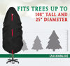 Picture of Upright Christmas Tree Storage Bag - For Topiary Trees up to 9 ft Tall - Holiday Tree Covers, for Christmas Trees and Topiary Trees Durable, Lightweight, Easy, Vertical Xmas Storage Bags - Black