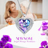 Picture of NEWNOVE Valentines Day Gifts for Her, Preserved Real Purple Rose with Angle Wings Necklace, Forever Flowers Gifts for Mom Grandma Wife Girlfriend, Mothers Day, Anniversary or Birthday Gifts for Women