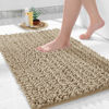 Picture of Yimobra Bath Rug Mat, 32 x 20, Soft Shaggy Non-Slip Chenille Bathroom Rugs, Large Size, Super Absorbent and Thick, Machine Washable Bathroom mat, Tub and Shower, Home Decor Accessories, Pale Khaki