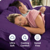 Picture of Extra Deep Queen Fitted Sheet - Hotel Luxury Single Fitted Sheet Only - Sheet Easily Fits 18 inch to 24 inch Mattress - Soft, Wrinkle Free, Breathable and Comfy Extra Deep Pockets Purple Fitted Sheet