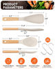 Picture of Cooking Spoon and Rice Scooper for Nonstick Cookwares, Great for Cooking and Serving Durable BPA-Free Matte Silicone, Wood Handle Spoon for Mixing, Scoop, and Scrape (KHAKI)