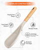 Picture of Cooking Spoon and Rice Scooper for Nonstick Cookwares, Great for Cooking and Serving Durable BPA-Free Matte Silicone, Wood Handle Spoon for Mixing, Scoop, and Scrape (KHAKI)