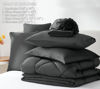 Picture of CozyLux California King Comforter Set with Sheets Dark Grey 7 Pieces Cal King Bed in a Bag All Season Bedding Sets with Comforter, Pillow Shams, Flat Sheet, Fitted Sheet and Pillowcases
