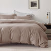 Picture of Bedsure Duvet Cover King Size - Soft Double Brushed Bedding Set for Kids & Adults, Zipper Closure, 3 Pieces, Includes 1 Duvet Cover (104"x90") & 2 Pillow Shams, NO Comforter, Khaki