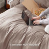 Picture of Bedsure Duvet Cover King Size - Soft Double Brushed Bedding Set for Kids & Adults, Zipper Closure, 3 Pieces, Includes 1 Duvet Cover (104"x90") & 2 Pillow Shams, NO Comforter, Khaki