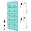 Picture of Gorilla Grip Over the Door Shoe Organizer, 24 Large Breathable Mesh Pockets, Space Saving Hanging Storage Holder, Closet Rack Hanger Holds Up to 40 lbs, Hangs on Closets, Shoes, Accessories, Turquoise