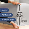 Picture of Extra Deep Split King Fitted Sheet - Hotel Luxury Single Fitted Sheet - Easily Fits 18 inch to 24 inch Mattress - Soft, Wrinkle Free, Breathable and Comfy - Extra Deep Pockets Light Grey Fitted Sheet