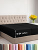 Picture of Extra Deep Split King Fitted Sheet - Hotel Luxury Single Fitted Sheet Only - Easily Fits 18 inch to 24 inch Mattress - Soft, Wrinkle Free, Breathable and Comfy - Extra Deep Pockets Black Fitted Sheet