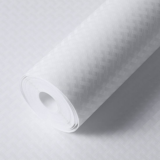 Picture of StaHom Shelf Liners for Kitchen Cabinets Refrigerator Liners Waterproof & Oil-Proof Kitchen Cupboard Liner Non-Slip Drawer Mats EVA Non Adhesive Fridge Liner for Shelves-White 11.8 x 59 Inches