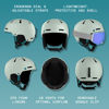 Picture of Retrospec Comstock Ski & Snowboard Helmet for Adults - Durable ABS Shell, Protective EPS Foam & 10 Cooling Vents - Adjustable Fit for Men & Women - Winter Sports, Matte Sprucestone, Large 58-61cm