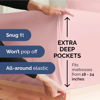 Picture of Extra Deep Twin Fitted Sheet - Hotel Luxury Single Fitted Sheet Only - Sheet Easily Fits 18 inch to 24 inch Mattress - Soft, Wrinkle Free, Breathable & Comfy Extra Deep Pockets Baby Pink Fitted Sheet