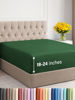 Picture of Extra Deep Twin Fitted Sheet - Hotel Luxury Single Fitted Sheet Only - Easily Fits 18 inch to 24 inch Mattress - Soft, Wrinkle Free, Breathable & Comfy Extra Deep Pockets Emerald Green Fitted Sheet