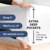 Picture of Extra Deep Split King Fitted Sheet - Hotel Luxury Single Fitted Sheet Only - Easily Fits 18 inch to 24 inch Mattress - Soft, Wrinkle Free, Breathable and Comfy - Extra Deep Pockets White Fitted Sheet