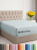 Picture of Extra Deep King Fitted Sheet - Hotel Luxury Single Fitted Sheet Only - Sheet Easily Fits 18 inch to 24 inch Mattress - Soft, Wrinkle Free, Breathable And Comfy Extra Deep Pockets Ice Blue Fitted Sheet