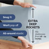Picture of Extra Deep Split King Fitted Sheet - Hotel Luxury Single Fitted Sheet Only - Easily Fits 18 inch to 24 inch Mattress - Soft, Wrinkle Free, Breathable & Comfy Extra Deep Pockets Sky Blue Fitted Sheet