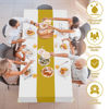 Picture of OHOME 4 Pack Disposable Plastic Table Cloths for Parties,White and Gold Rectangle Table Covers for Fall Wedding Bridal Shower Birthday | Baptism Christmas Friendsgiving Party Decorations 54" x 108"