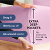 Picture of Extra Deep Twin XL Fitted Sheet - Hotel Luxury Single Fitted Sheet Only - Easily Fits 18 inch to 24 inch Mattress - Soft, Wrinkle Free, Breathable & Comfy Extra Deep Pockets Light Pink Fitted Sheet