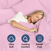 Picture of Extra Deep King Fitted Sheet - Hotel Luxury Single Fitted Sheet Only - Easily Fits 18 inch to 24 inch Mattress - Soft, Wrinkle Free, Breathable and Comfy - Extra Deep Pockets Light Pink Fitted Sheet