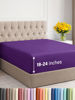 Picture of Extra Deep Twin Fitted Sheet - Hotel Luxury Single Fitted Sheet Only - Twin Sheet Easily Fits 18 inch to 24 inch Mattress - Soft Wrinkle Free, Breathable & Comfy Extra Deep Pockets Purple Fitted Sheet