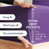 Picture of Extra Deep Twin Fitted Sheet - Hotel Luxury Single Fitted Sheet Only - Twin Sheet Easily Fits 18 inch to 24 inch Mattress - Soft Wrinkle Free, Breathable & Comfy Extra Deep Pockets Purple Fitted Sheet