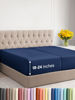 Picture of Extra Deep Split King Fitted Sheet - Hotel Luxury Single Fitted Sheet Only - Easily Fits 18 inch to 24 inch Mattress - Soft, Wrinkle Free, Breathable & Comfy Extra Deep Pockets Navy Blue Fitted Sheet