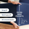 Picture of Extra Deep Split King Fitted Sheet - Hotel Luxury Single Fitted Sheet Only - Easily Fits 18 inch to 24 inch Mattress - Soft, Wrinkle Free, Breathable & Comfy Extra Deep Pockets Navy Blue Fitted Sheet