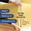 Picture of CGK Unlimited Extra Deep Twin XL Fitted Sheet - Hotel Luxury Single Fitted Sheet Only - Easily Fits 18 inch to 24 inch Mattress - Soft, Wrinkle Free & Breathable Yellow Fitted Sheet