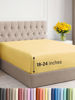 Picture of Extra Deep Cal King Fitted Sheet - Hotel Luxury Single Fitted Sheet Only - Easily Fits 18 inch to 24 inch Mattress - Soft, Wrinkle Free, Breathable and Comfy - Extra Deep Pockets Yellow Fitted Sheet