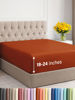 Picture of Extra Deep King Fitted Sheet - Hotel Luxury Single Fitted Sheet Only - Easily Fits 18 inch to 24 inch Mattress - Soft, Wrinkle Free, Breathable and Comfy - Extra Deep Pockets Terracotta Fitted Sheet