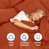 Picture of Extra Deep Twin Fitted Sheet - Hotel Luxury Single Fitted Sheet Only - Easily Fits 18 inch to 24 inch Mattress - Soft, Wrinkle Free, Breathable and Comfy - Extra Deep Pockets Terracotta Fitted Sheet