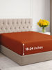 Picture of CGK Unlimited Extra Deep Twin XL Fitted Sheet - Hotel Luxury Single Fitted Sheet Only - Easily Fits 18 inch to 24 inch Mattress - Soft, Wrinkle Free & Breathable Terracotta Fitted Sheet