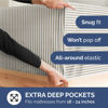 Picture of CGK Unlimited Extra Deep King Fitted Sheet - Hotel Luxury Only - Easily Fits 18 inch to 24 inch Mattress - Soft, Wrinkle Free, Breathable & Comfy Extra Deep Pockets - 42 - Beige Stripes 2