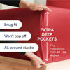 Picture of Extra Deep Cal King Fitted Sheet - Hotel Luxury Single Fitted Sheet Only - Sheet Easily Fits 18 inch to 24 inch Mattress - Soft, Wrinkle Free, Breathable and Comfy Extra Deep Pockets Red Fitted Sheet
