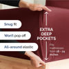 Picture of Extra Deep Twin XL Fitted Sheet - Hotel Luxury Single Fitted Sheet Only - Easily Fits 18 inch to 24 inch Mattress - Soft, Wrinkle Free, Breathable and Comfy - Extra Deep Pockets Burgundy Fitted Sheet