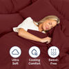Picture of Extra Deep Cal King Fitted Sheet - Hotel Luxury Single Fitted Sheet Only - Easily Fits 18 inch to 24 inch Mattress - Soft, Wrinkle Free, Breathable And Comfy - Extra Deep Pockets Burgundy Fitted Sheet