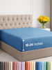 Picture of Extra Deep Twin Fitted Sheet - Hotel Luxury Single Fitted Sheet Only - Easily Fits 18 inch to 24 inch Mattress - Soft, Wrinkle Free, Breathable and Comfy - Extra Deep Pockets Denim Blue Fitted Sheet