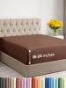 Picture of Extra Deep Full Fitted Sheet - Hotel Luxury Single Fitted Sheet Only - Full Sheet Easily Fits 18 inch to 24 inch Mattress - Soft, Wrinkle Free, Breathable & Comfy Extra Deep Pockets Brown Fitted Sheet