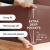 Picture of Extra Deep Full Fitted Sheet - Hotel Luxury Single Fitted Sheet Only - Full Sheet Easily Fits 18 inch to 24 inch Mattress - Soft, Wrinkle Free, Breathable & Comfy Extra Deep Pockets Brown Fitted Sheet