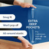 Picture of Extra Deep Twin Fitted Sheet - Hotel Luxury Single Fitted Sheet Only - Easily Fits 18 inch to 24 inch Mattress - Soft, Wrinkle Free, Breathable and Comfy - Extra Deep Pockets Royal Blue Fitted Sheet