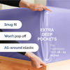 Picture of Extra Deep King Fitted Sheet - Hotel Luxury Single Fitted Sheet Only - Sheet Easily Fits 18 inch to 24 inch Mattress - Soft, Wrinkle Free, Breathable And Comfy Extra Deep Pockets Lavender Fitted Sheet