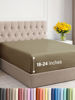 Picture of CGK Unlimited Extra Deep Twin XL Fitted Sheet - Hotel Luxury Single Fitted Sheet Only - Easily Fits 18 inch to 24 inch Mattress - Soft, Wrinkle Free & Breathable Khaki Fitted Sheet