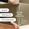 Picture of Extra Deep King Fitted Sheet - Hotel Luxury Single Fitted Sheet Only - King Sheet Easily Fits 18 inch to 24 inch Mattress - Soft, Wrinkle Free, Breathable & Comfy Extra Deep Pockets Khaki Fitted Sheet